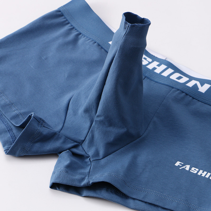 Men's Cotton Mid-waist Solid Color Breathable Underwear