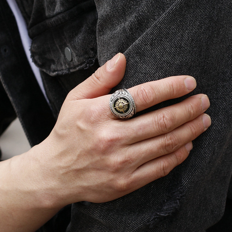 Ring Men's Personality Ancient Golden Index Finger