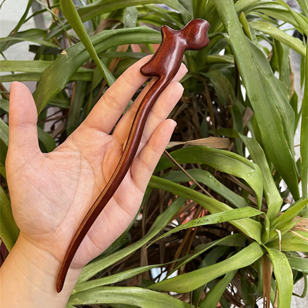 Ebony Antique Carved Hairpin 33