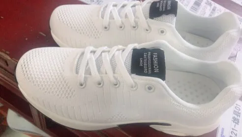 Outdoor Hollow Air Cushion Sneaker Summer Flying Woven Single Women's Shoes - White