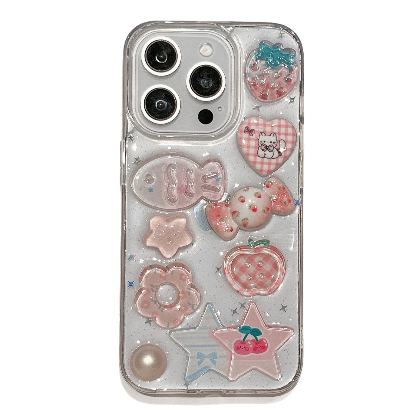 Korean-style 3D Strawberry And Fish Phone Casecompatible With Device Name
