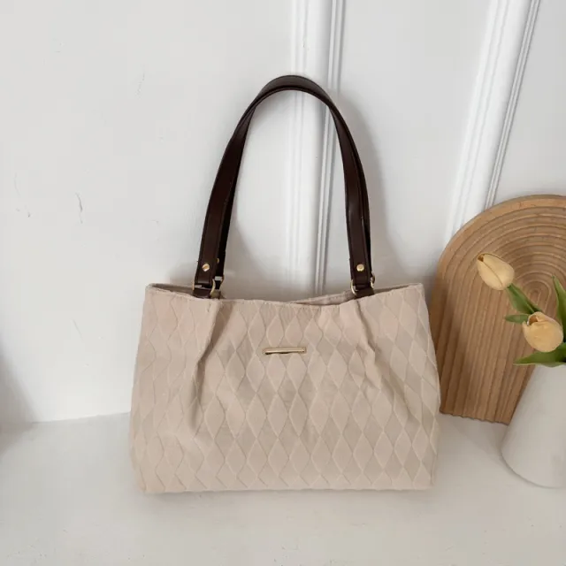 Casual Minimalist Stylish Tote Bag For Women Beige - Shop at LoveMi