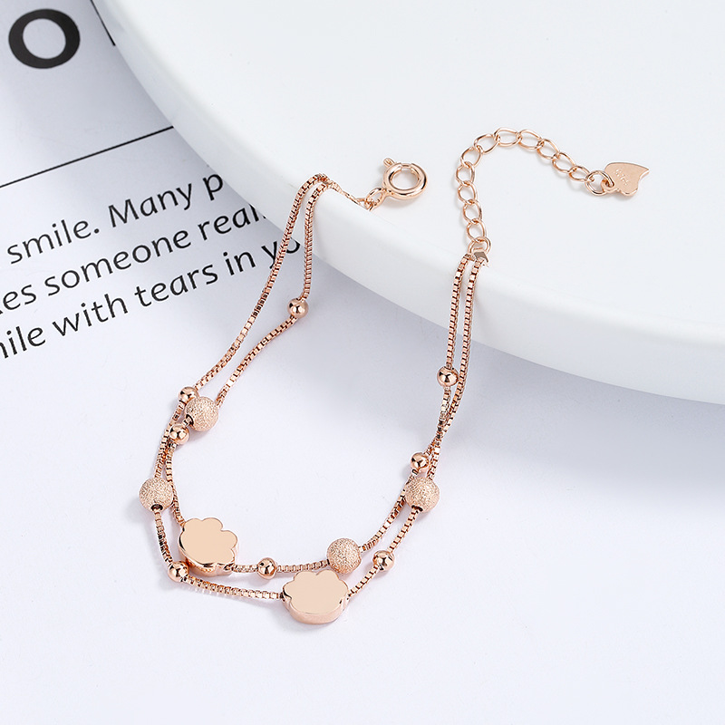 925 Sterling Silver Cat's Paw Bracelet For Women
