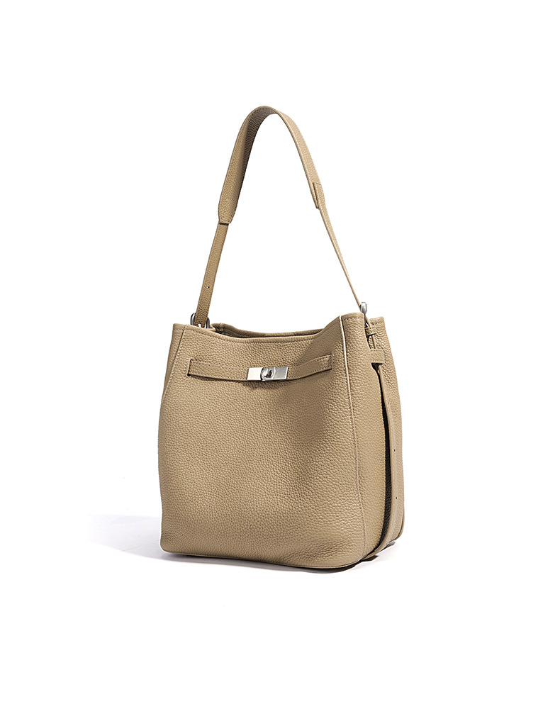 White premium cowhide shoulder bag