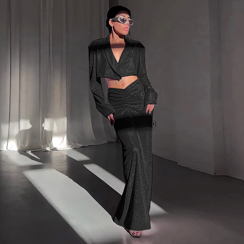 Women's Pleated Hip Skirt Suit Fashion