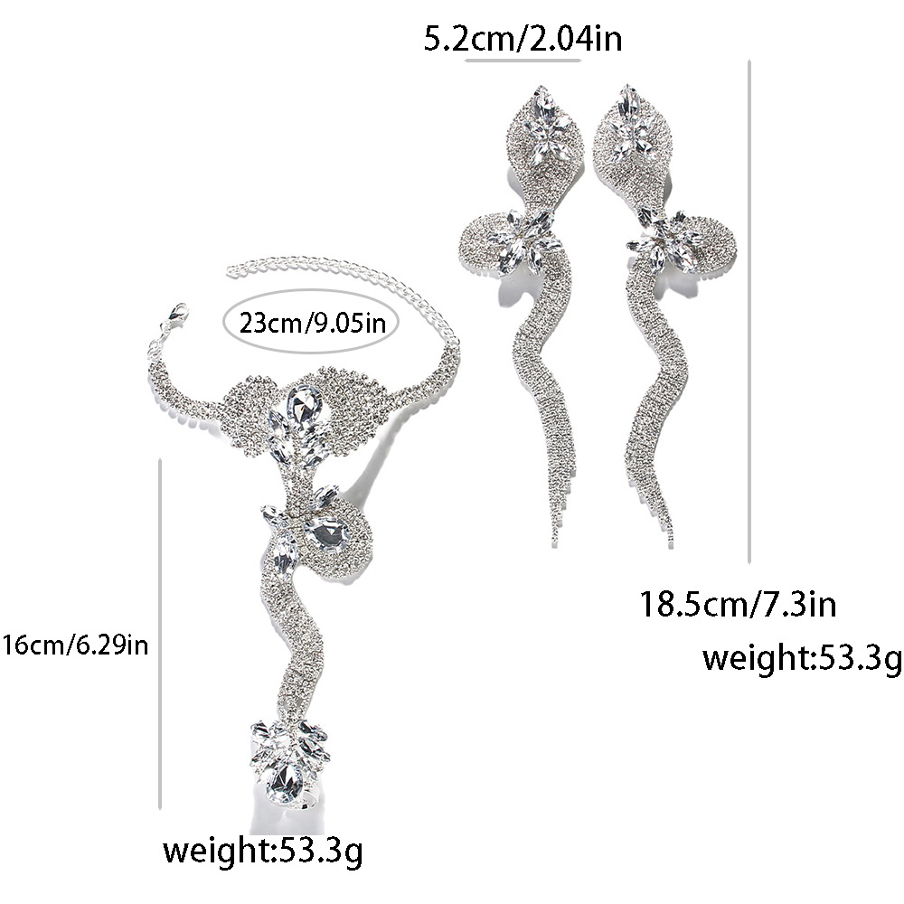 Niche Design Rhinestone Snake Earrings