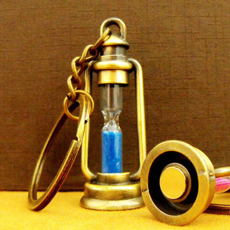 Title 8, Revolving Scenic Lantern Hourglass Keychain Simple