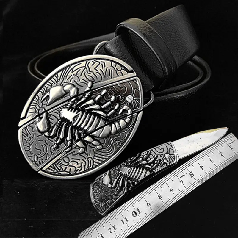 Smooth Buckle For Self-defense Trendy Punk-style Belt
