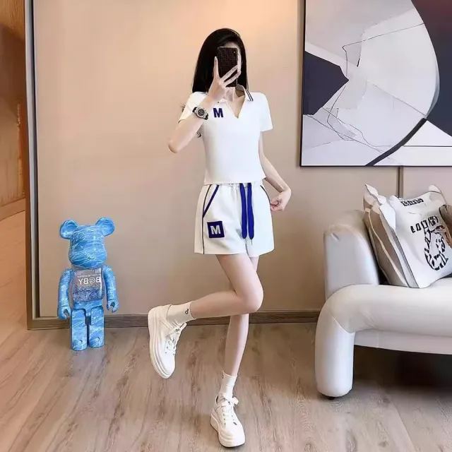 Slim fit Polo T shirt And Shorts Two piece Set White - Shop at LoveMi