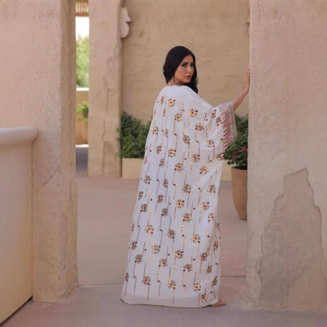 Loose Long Muslim Dress Kaftan With Headscarf