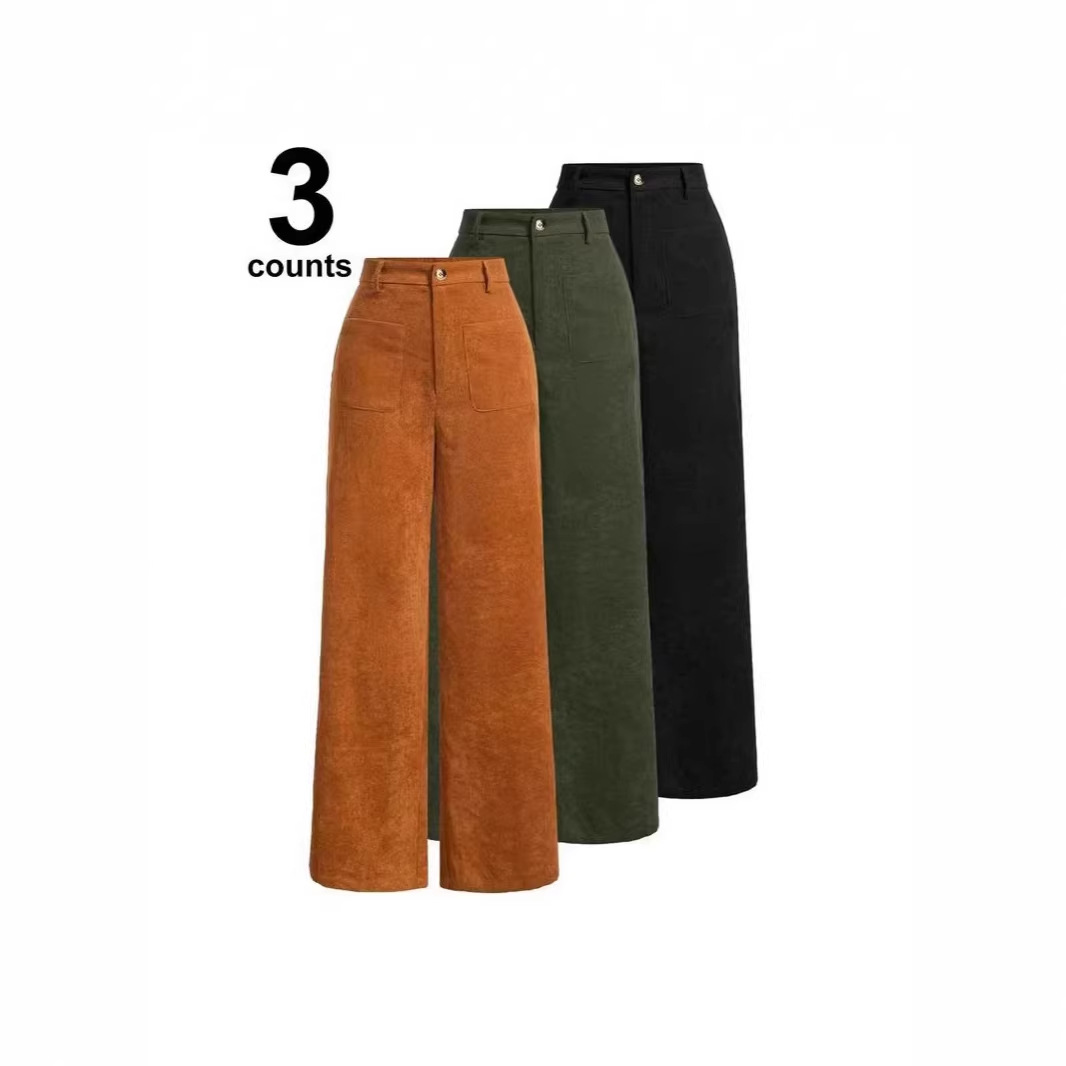 Corduroy Slim-fit Straight-leg Pants For Women