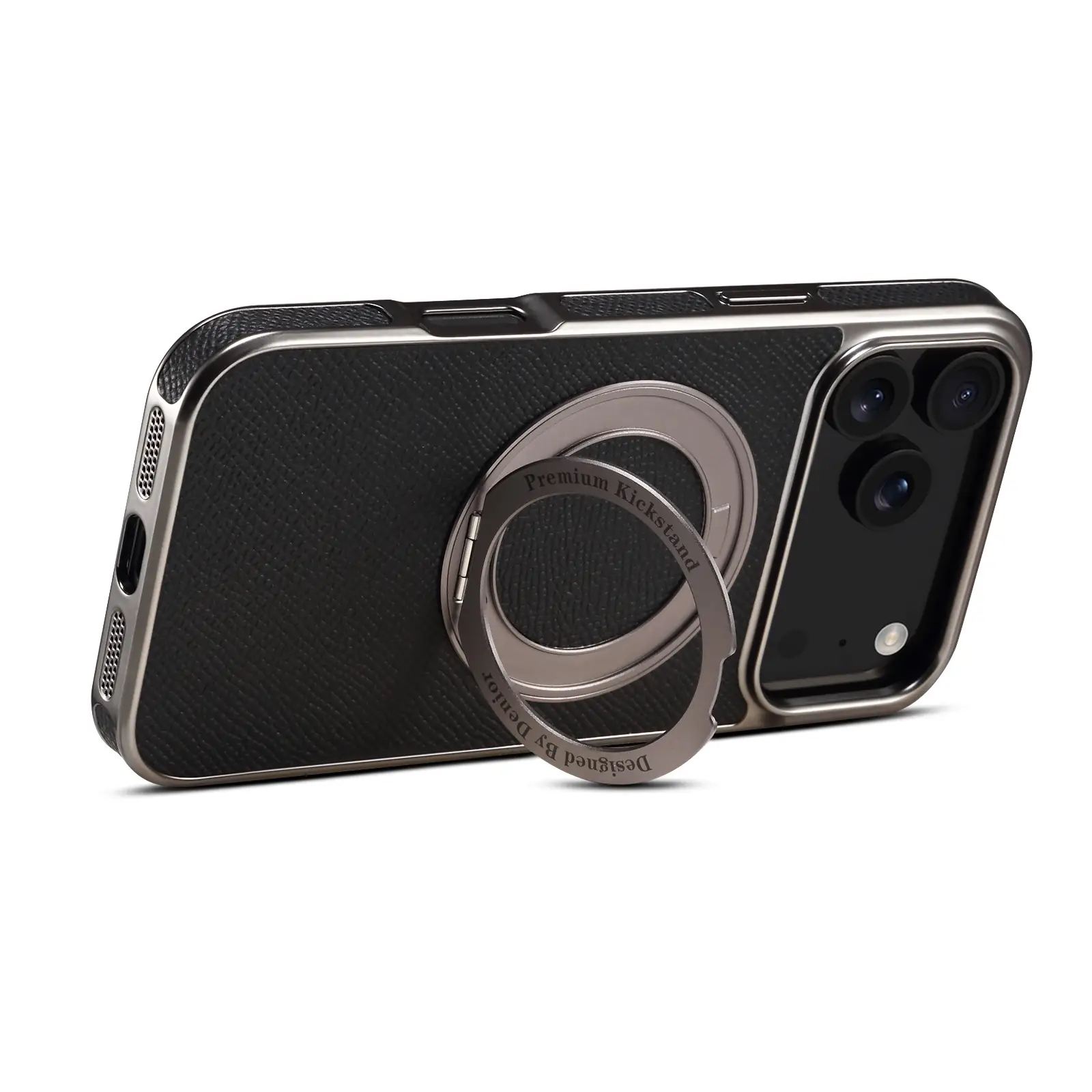 Denior Genuine Leather Electroplating Magnetic Phone Case