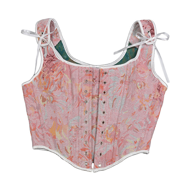 Large Size French Strap Fishbone Bra Short Vest - Image 3