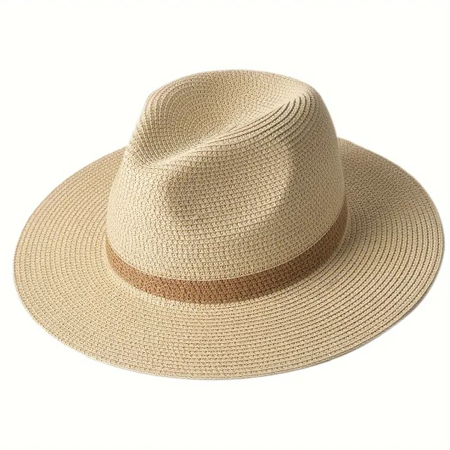 Panama Hat Summer Men's And Women's Vacation Beach Straw Hat Beige - Shop at LoveMi