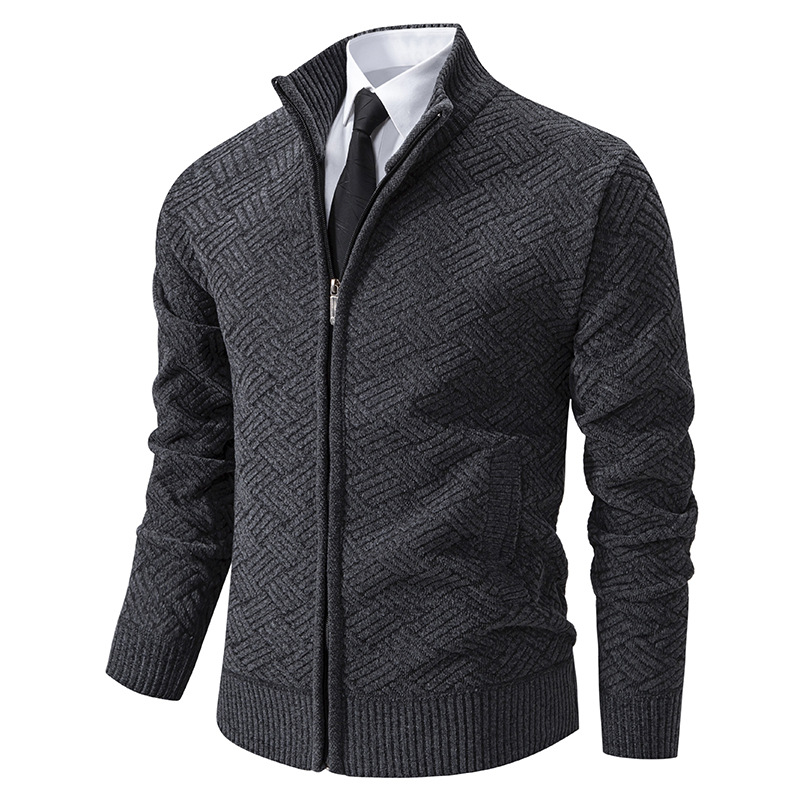 Men's Casual Stand-collar Knit Cardigan Jacket