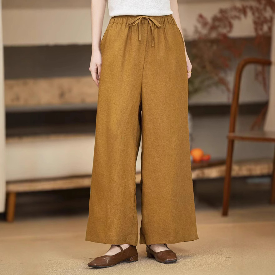 Linen Straight-Leg Pants