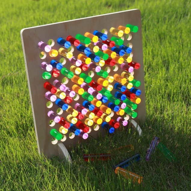 Montessori Early Childhood Education Rainbow Wire-wrap Board Pixel Art Educational Toys - Image 1