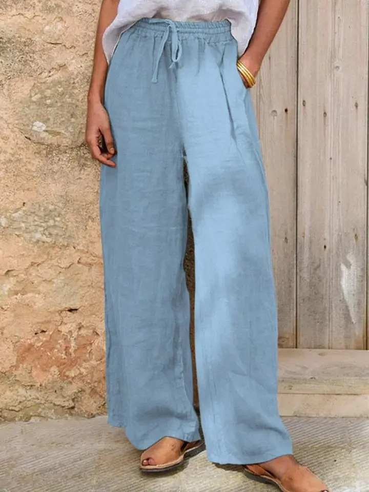 Casual Loose-fit Solid-color Drawstring Pants — foto 4