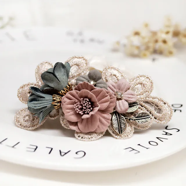 Handmade Bow Hair Accessories Barrettes Hair Ring Pearl Elegant Girl Headdress Flower Pink Fish Mouth Clip - Shop at LoveMi