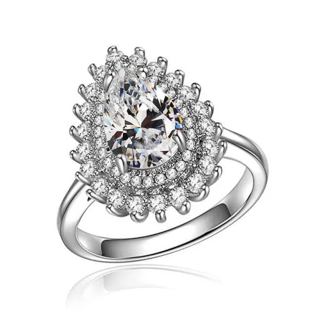 Fashion Teardrop Ring For Women White Gold Color - Shop at LoveMi
