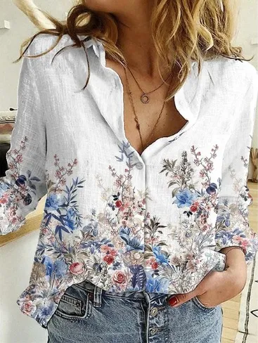 Women's Printed Casual Long Sleeve Shirt Style 23 - Shop at LoveMi