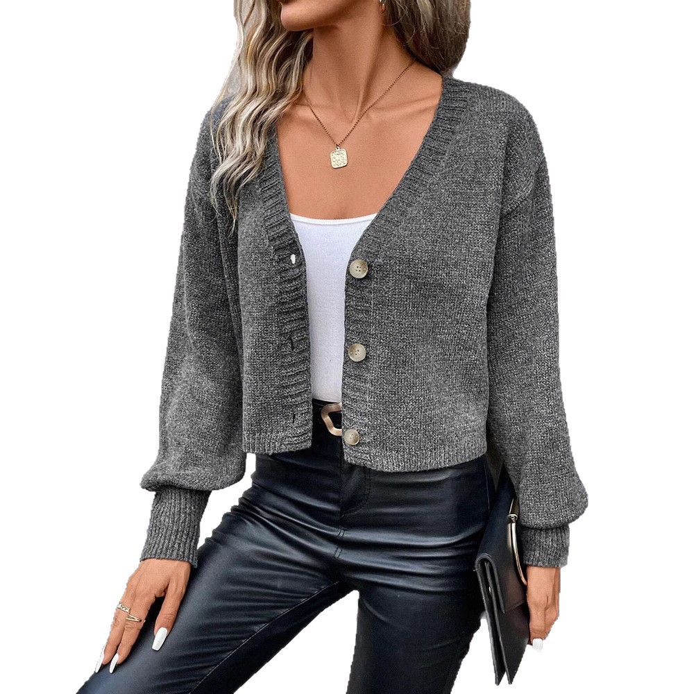 Fashionable Loose-fitting Long-sleeve Cardigan Sweater