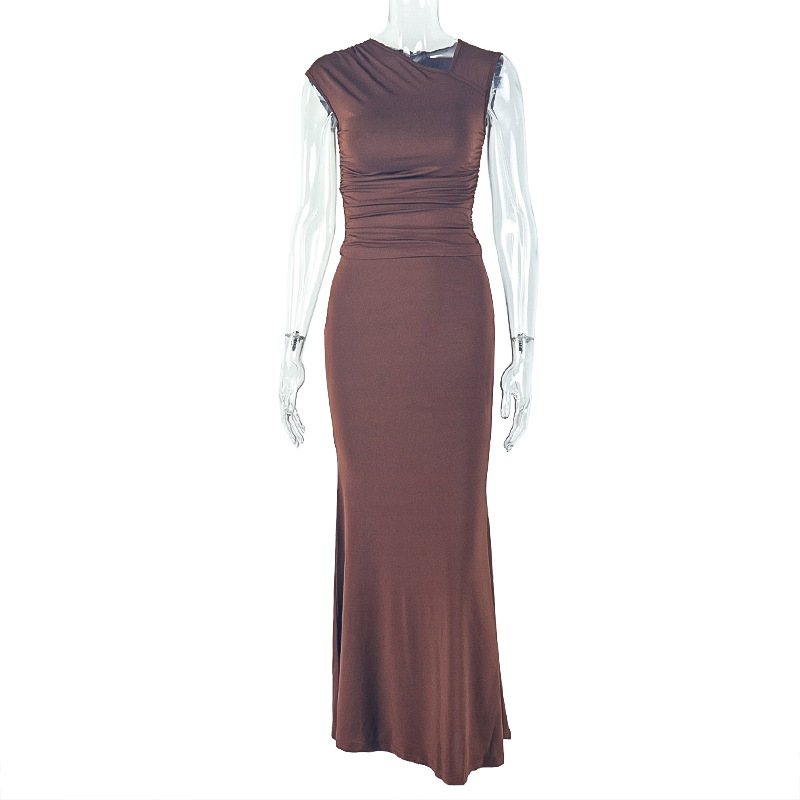 Slim-fit Pleated Fashionable Solid-color Skirt Suit - Image 5