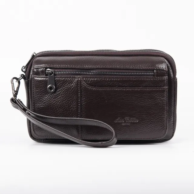 Genuine Leather Clutch Bag Multi functional Leisure Brown - Shop at LoveMi