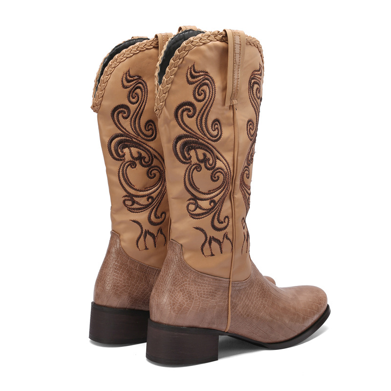 Riding Boots With A Chunky Heel And Embroidery Available - Image 2