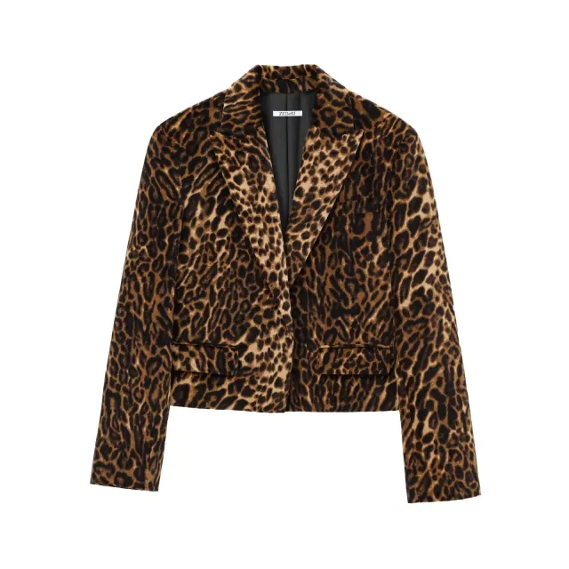 Animal Print Velvet Short Suit Coat Skirt Suit Coat M - Shop at LoveMi