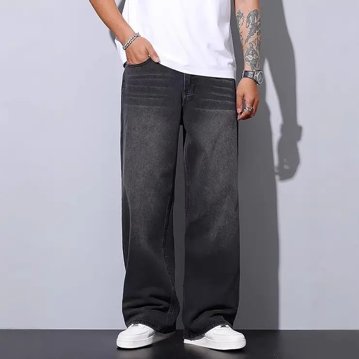 Straight-leg Jeans Mens Casual Trendy And Relaxed-fit