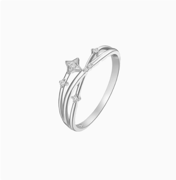 Wish Meteor Ring Female Fashion Gold Points