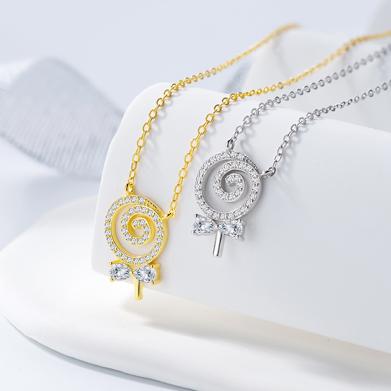 Silver Lollipop Short Necklace Sweet Girl