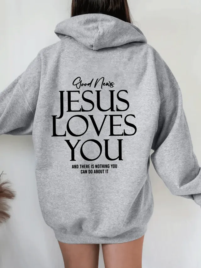 Brushed Hoody Kangaroo Pocket Hoodie Dear Person Behind Me Light Gray - Shop at LoveMi