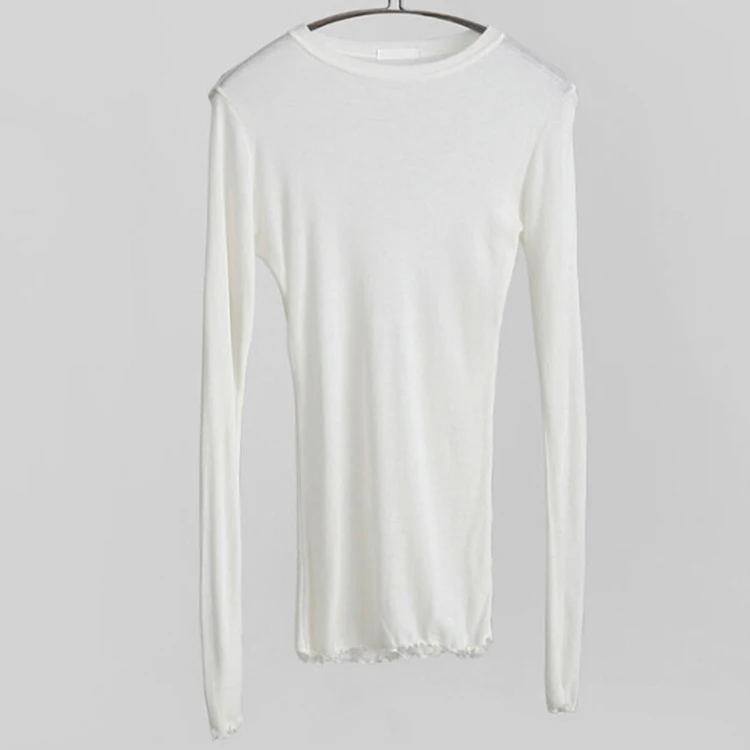 Title 8, All-match slimming round neck long sleeves