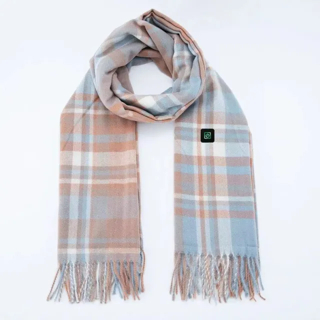 Heating Fast Heating Scarf Portable Outdoor Cold proof Warm Neck Shoulder Protection Retro Plaid 1 - Shop at LoveMi