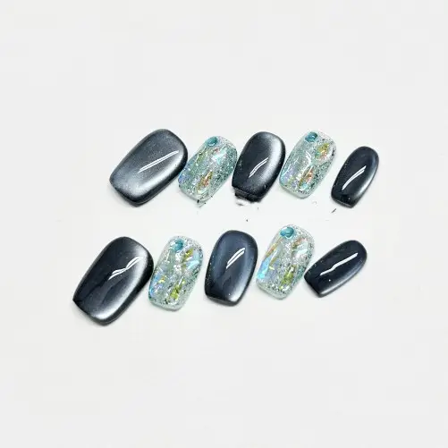 Women's Handmade Custom Dark Blue Cat's Eye