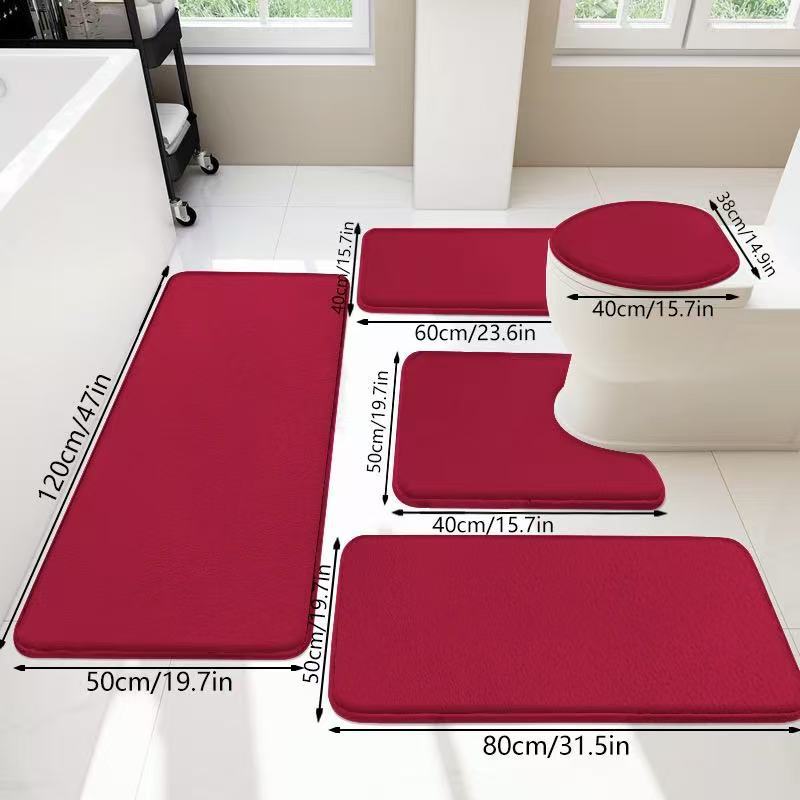 Bathroom Cashmere-like Non-slip Mat U-shaped Toilet Seat Cover