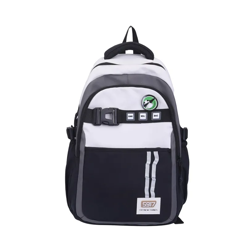 New Large Capacity Primary School Student Simple Backpack - Black