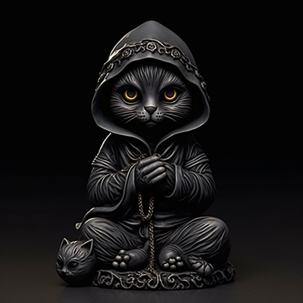 Halloween black cat resin craft ornament home decoration