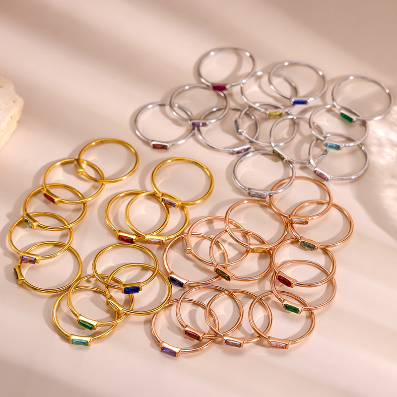 December Birthstone Ring With Cubic Zirconia In Stainless Steel