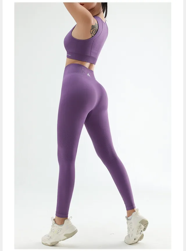 Seamless Knitted Bra Trousers Suit Purple Suit - Shop at LoveMi
