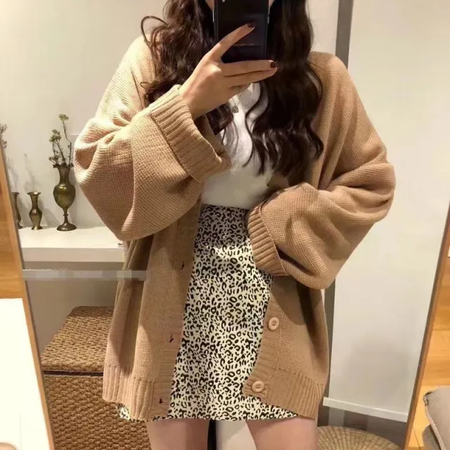 All match Sweater Lazy Coat Women Khaki - Shop at LoveMi