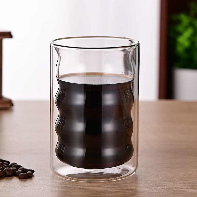 Fashion High Borosilicate Spiral Double-layer Cup