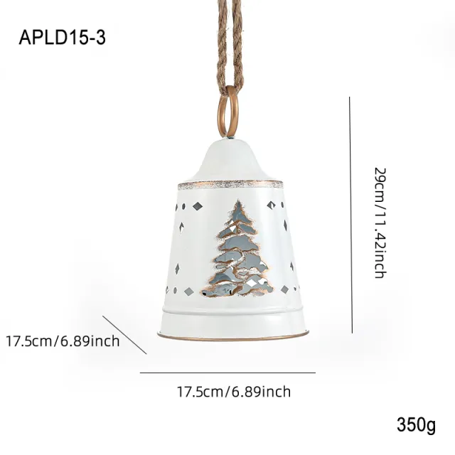 Christmas Bell And Wind Chimes Decorations Wrought Iron Atmosphere Ornaments White Bell - Shop at LoveMi