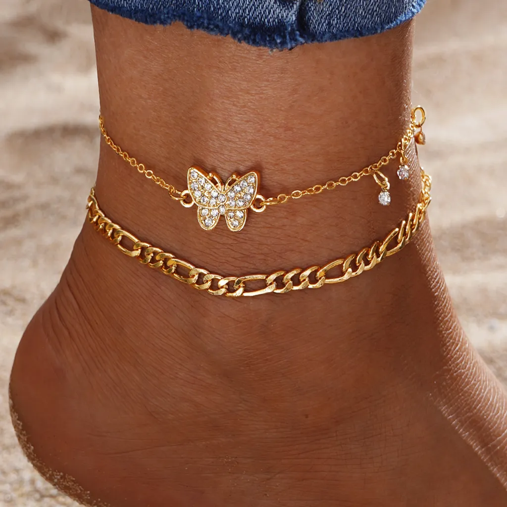 Creative Personality Beach Anklet Retro Butterfly Anklet For Women - X11