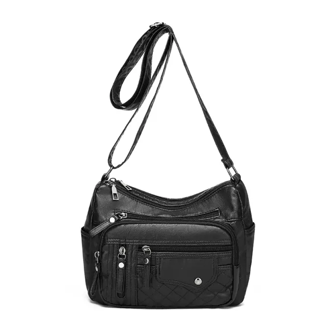 Women's Leather Large capacity Crossbody Bag Black - Shop at LoveMi