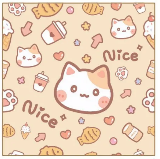 Simple Cartoon Printed Cat Cloth Cosmetic Bag Orange Big Cat - Shop at LoveMi
