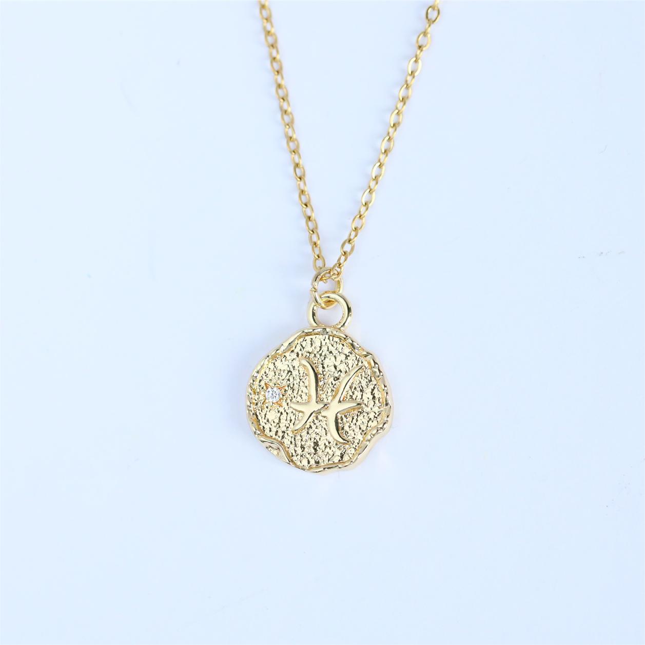Artistic Retro Style Twelve Constellations Necklace Women