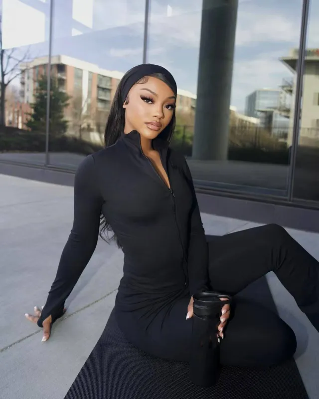 Top Casual Trousers Fashion Hair Band Three piece Set Black - Shop at LoveMi